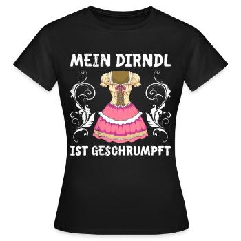 Dirndl zu klein Trachtenshirt Damen Trachten Dirndl - T-shirt Femme - noir - Devant - AI Model Female 172 dark (172cm)