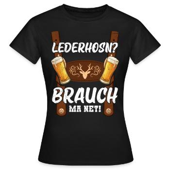 Aujourd’hui sans lederhosen Costume de remplacement hommes - T-shirt Femme - noir - Devant - AI Model Female 172 dark (172cm)