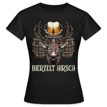 Tente à bière Hirsch - T-shirt Femme - noir - Devant - AI Model Female 172 dark (172cm)