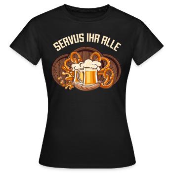 Servus vous tous Bavarois Bavarois - T-shirt Femme - noir - Devant - AI Model Female 172 dark (172cm)