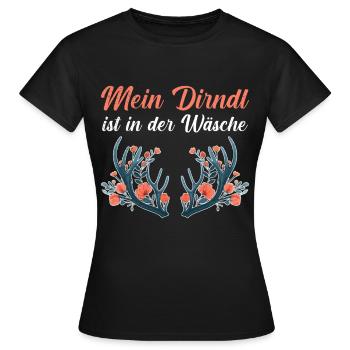 Aujourd’hui sans Dirndl Remplacement Dirndl Femmes - T-shirt Femme - noir - Devant - AI Model Female 172 dark (172cm)
