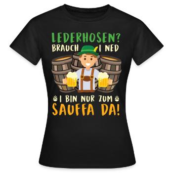 LEATHER PANTS? CUSTOM MA NED Funny Munich - Women's T-Shirt - black - Front - AI Model Female 172 dark (172cm)