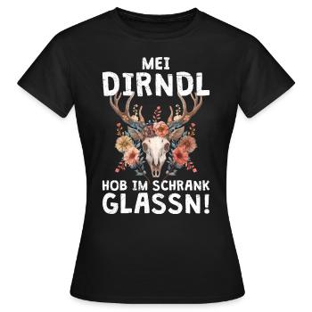 Mein Dirndl hab ich zuhause im Schrank gelassen - Frauen T-Shirt - Schwarz - Vorne - AI Model Female 172 dark (172cm)