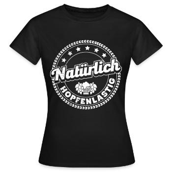 Tente à bière naturellement houblonnée drôle - T-shirt Femme - noir - Devant - AI Model Female 172 dark (172cm)