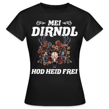 Aujourd’hui sans Dirndl Remplacement Dirndl Femmes - T-shirt Femme - noir - Devant - AI Model Female 172 dark (172cm)