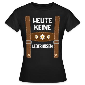 Aujourd’hui sans lederhosen Costume de remplacement hommes - T-shirt Femme - noir - Devant - AI Model Female 172 dark (172cm)