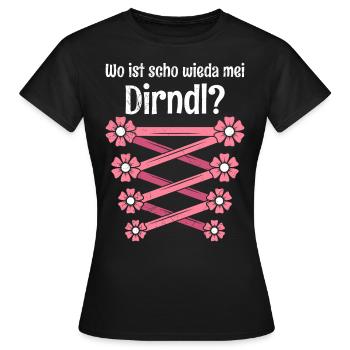 Aujourd’hui sans Dirndl Remplacement Dirndl Femmes - T-shirt Femme - noir - Devant - AI Model Female 172 dark (172cm)
