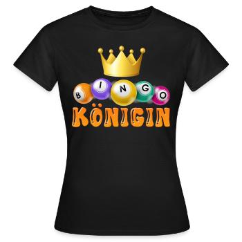BINGO QUEEN Joueur de bingo Amateur de bingo - T-shirt Femme - noir - Devant - AI Model Female 172 dark (172cm)