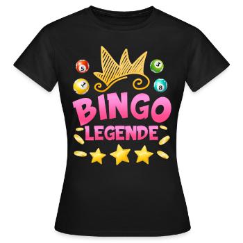BINGO LEGEND Bingo Lover Bingo - T-shirt Femme - noir - Devant - AI Model Female 172 dark (172cm)