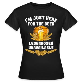 Festival folklorique de Munich JE SUIS JUSTE LÀ POUR LA BIÈRE - T-shirt Femme - noir - Devant - AI Model Female 172 dark (172cm)