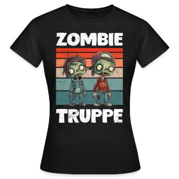 Halloween Costume Kids ZOMBIE TROOP Funny - Women's T-Shirt - black - Front - AI Model Female 172 dark (172cm)