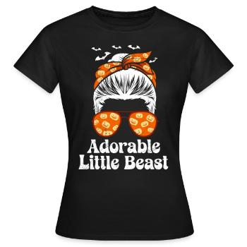 Halloween Kostüm Kinder LIEBLICHER TEUFEL Lustig - Frauen T-Shirt - Schwarz - Vorne - AI Model Female 172 dark (172cm)