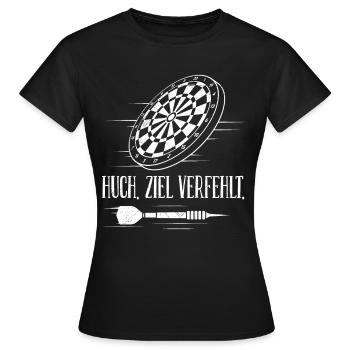 Dartspieler HUCH ZIEL VERFEHLT Lustiges Darts - Frauen T-Shirt - Schwarz - Vorne - AI Model Female 172 dark (172cm)