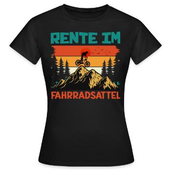 Radfahrer RENTE IM FAHRRADSATTEL Radeln Lustig - Frauen T-Shirt - Schwarz - Vorne - AI Model Female 172 dark (172cm)