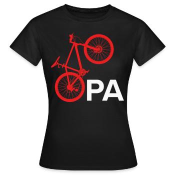 Großvater Radfahren OPA Radeln Lustiges - Frauen T-Shirt - Schwarz - Vorne - AI Model Female 172 dark (172cm)