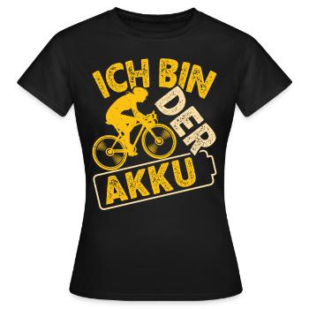 Radfahrer ICH BIN DER AKKU Radeln Lustiges - Frauen T-Shirt - Schwarz - Vorne - AI Model Female 172 dark (172cm)