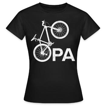 Großvater Radfahren OPA Radeln Lustiges - Frauen T-Shirt - Schwarz - Vorne - AI Model Female 172 dark (172cm)