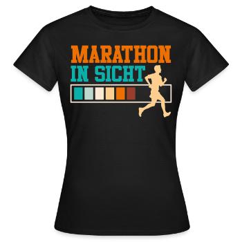 Läufer MARATHON IN SICHT Laufen Lustiges - Frauen T-Shirt - Schwarz - Vorne - AI Model Female 172 dark (172cm)