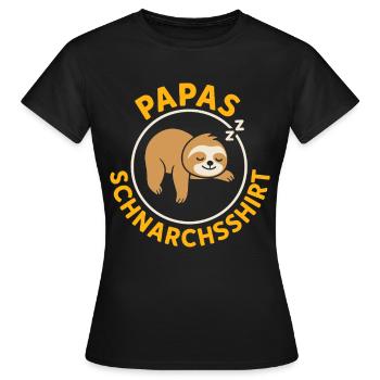Vaterschaft PAPAS SCHNARCHSSHIRT LUSTIG - Frauen T-Shirt - Schwarz - Vorne - AI Model Female 172 dark (172cm)
