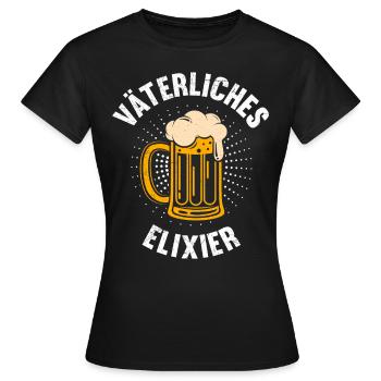 Vaterschaft VÄTERLICHES ELIXIER Lustiges - Frauen T-Shirt - Schwarz - Vorne - AI Model Female 172 dark (172cm)