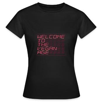 vegan-new-age-red-wide - Frauen T-Shirt - Schwarz - Vorne - AI Model Female 172 dark (172cm)