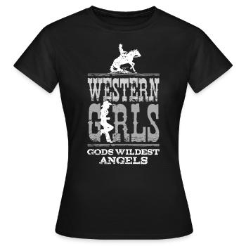 Western Girls - Gods Wildest Angels - Black Shirts - Women's T-Shirt - black - Front - AI Model Female 172 dark (172cm)