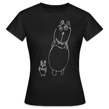Big Brother, Bruder, Hasen, Lustiges Kinderbild, - Frauen T-Shirt - Schwarz - Vorne - AI Model Female 172 dark (172cm)