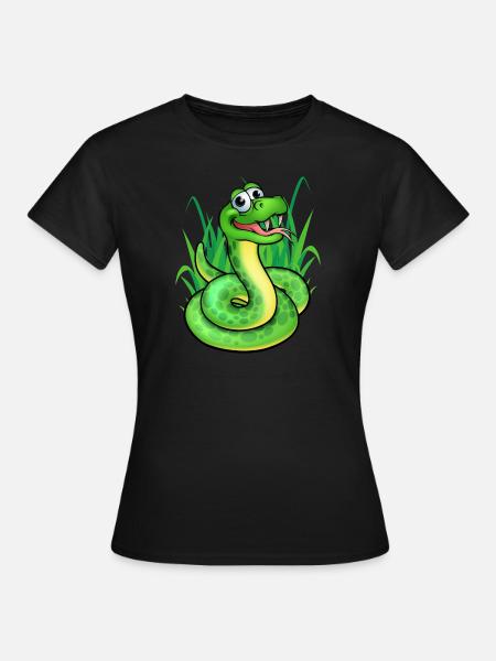 Schlange - Frauen T-Shirt - Schwarz