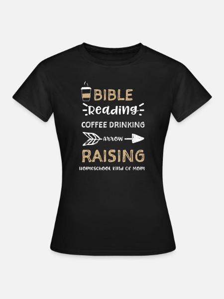Bible Reading Coffee Drinking Ar... - Frauen T-Shirt - Schwarz