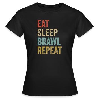 Manger Sleep Brawl Répéter - T-shirt Femme - noir - Devant - AI Model Female 172 dark (172cm)