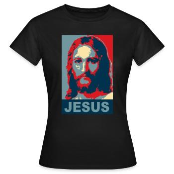 Jésus - T-shirt Femme - noir - Devant - AI Model Female 172 dark (172cm)