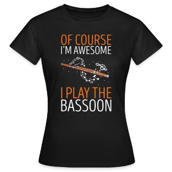 Bassoonist design for woodwind orchestra - Women's T-Shirt - black - Front - AI Model Female 172 dark (172cm)