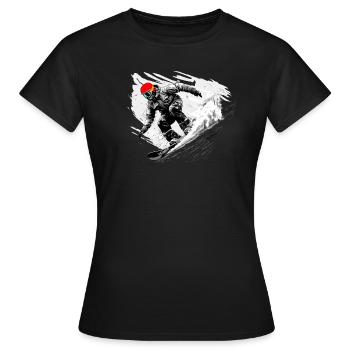 Snowboarder Abfahrt Piste - Frauen T-Shirt - Schwarz - Vorne - AI Model Female 172 dark (172cm)