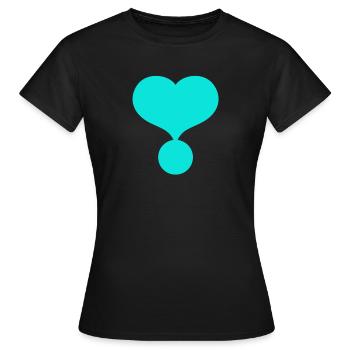 Herz azur - Frauen T-Shirt - Schwarz - Vorne - AI Model Female 172 dark (172cm)