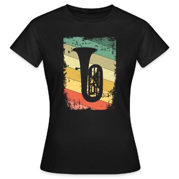 Tuba joueur de tuba - T-shirt Femme - noir - Devant - AI Model Female 172 dark (172cm)