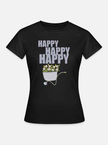SCHUBKARREN HAPPY - Frauen T-Shirt - Schwarz