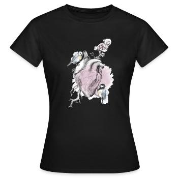 et cœur - T-shirt Femme - noir - Devant - AI Model Female 172 dark (172cm)