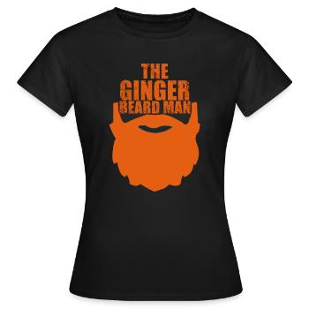 Homme barbe gingembre - T-shirt Femme - noir - Devant - AI Model Female 172 dark (172cm)