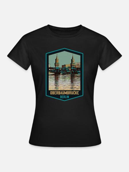 Illustration Oberbaumbrücke, Berlin - Frauen T-Shirt - Schwarz