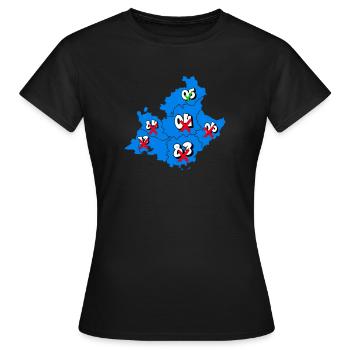 Région PACA - T-shirt Femme - noir - Devant - AI Model Female 172 dark (172cm)