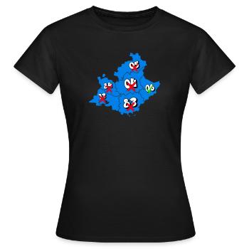 Région PACA - T-shirt Femme - noir - Devant - AI Model Female 172 dark (172cm)