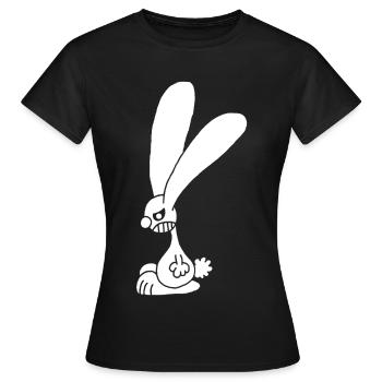 Grumpy White Rabbit - Women's T-Shirt - black - Front - AI Model Female 172 dark (172cm)