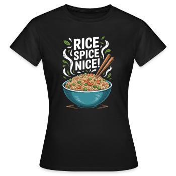 Riz frit Épices Riz chaud agréable - T-shirt Femme - noir - Devant - AI Model Female 172 dark (172cm)