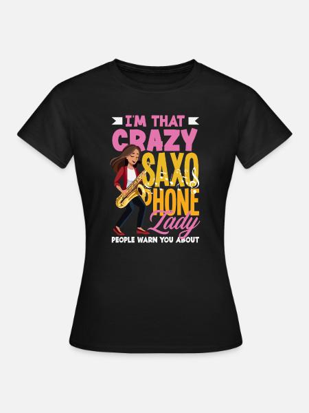 Saxofon - Frauen T-Shirt - Schwarz