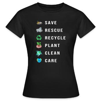 Changement climatique Environnement Protection de l’environnement - T-shirt Femme - noir - Devant - AI Model Female 172 dark (172cm)