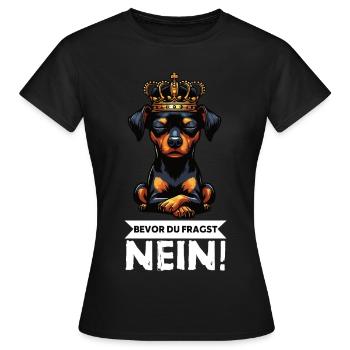 Avant de demander à Miniature Pinscher Pinscher Pinscher Fan - T-shirt Femme - noir - Devant - AI Model Female 172 dark (172cm)