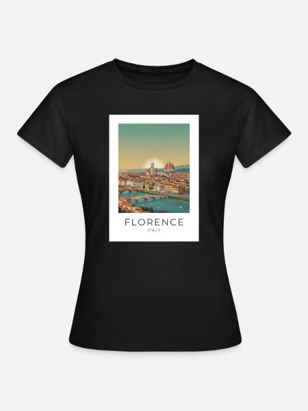 Abenddämmerung über Florenz Dom - Frauen T-Shirt - Schwarz