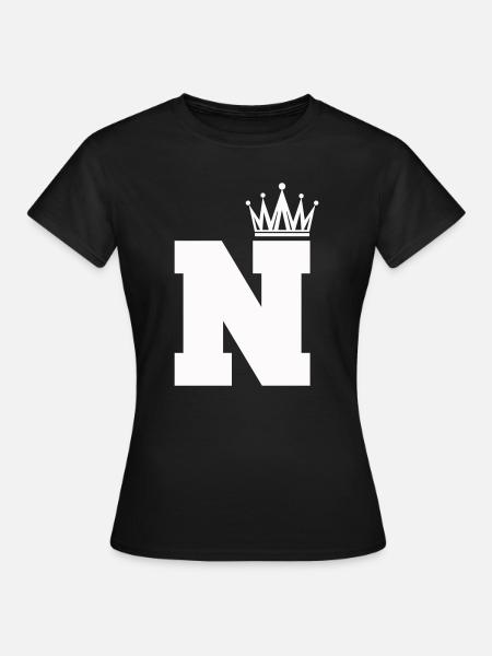 buchstabe_N_Krone - Frauen T-Shirt - Schwarz