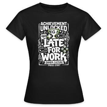 Achievement Unlocked Gamer Life - Frauen T-Shirt - Schwarz - Vorne - AI Model Female 172 dark (172cm)