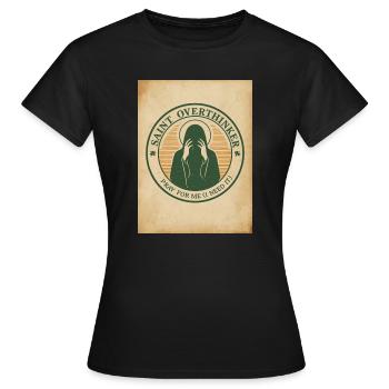 Saint Overthinker T-Shirt - Vintage Academic Style - Women's T-Shirt - black - Front - AI Model Female 172 dark (172cm)